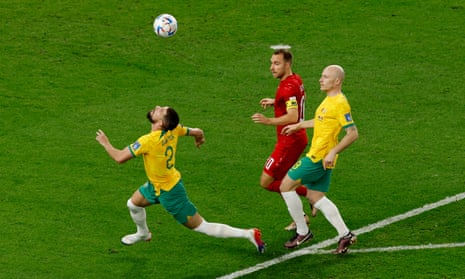Australia v Denmark: World Cup 2022 – live | World Cup 2022 8 Milos Degenek clears from Eriksen.