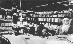 James Murray and his staff compiling the first edition of the New English Dictionary, published in 1928.