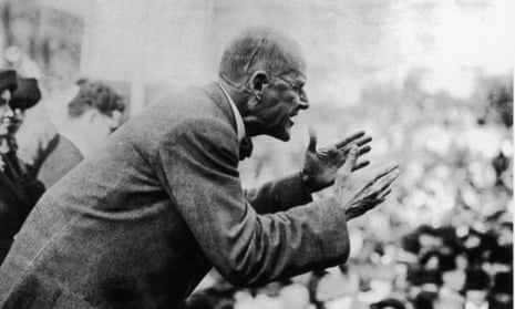 Eugene Debs addresses a crowd of people, circa 1910.
