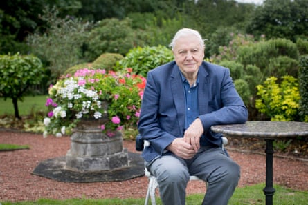Sir David Attenborough in 2017, photographed in the gardens of the Petersham Hotel in Richmond.