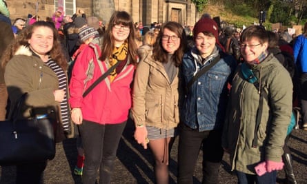 Members of Girls’ Brigade Scotland at the Women’s March in Edinburgh.