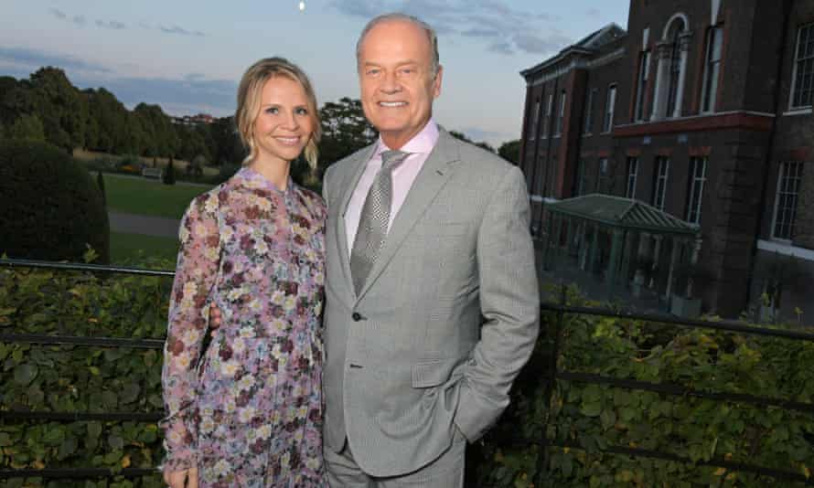 A Republican playing a Democrat ... Grammer and his wife Kayte Walsh at Kensington Palace in 2019.