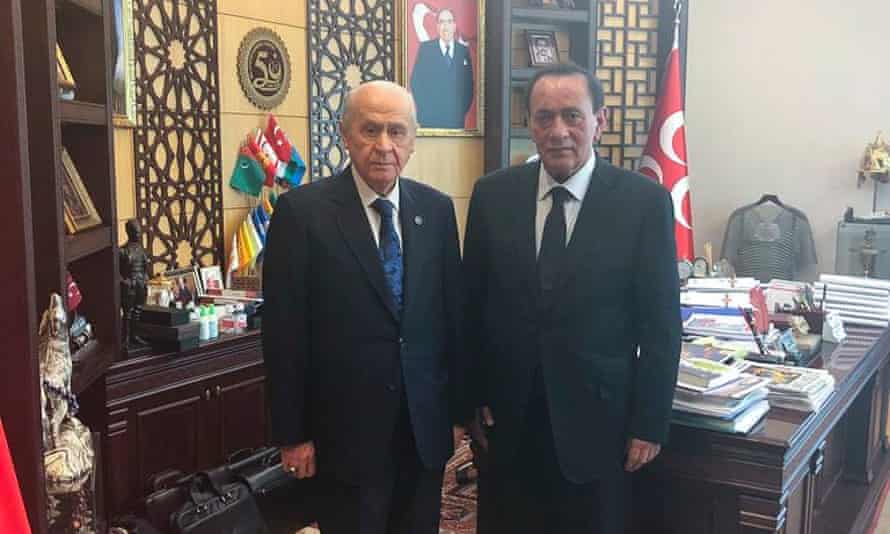 On the left is Devlet Bahçeli, an ultranationalist, and on the right is Alaattin Çakıcı, the most notorious mobster in Turkey.