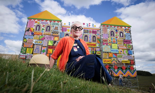 Artist Morag Myerscough in front of her artwork