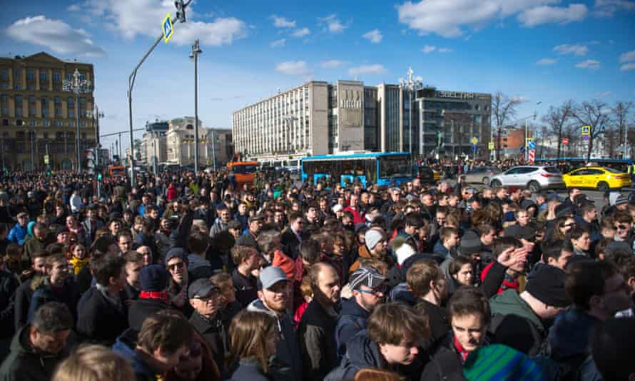 Protesters in Moscow.