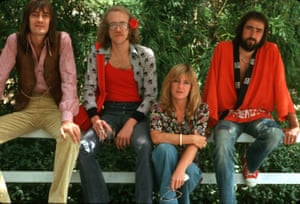 Mick Fleetwood, Bob Welch, Christine McVie, and John McVie of the rock group ‘Fleetwood Mac’ pose for a portrait in August 1974 in Los Angeles, California.