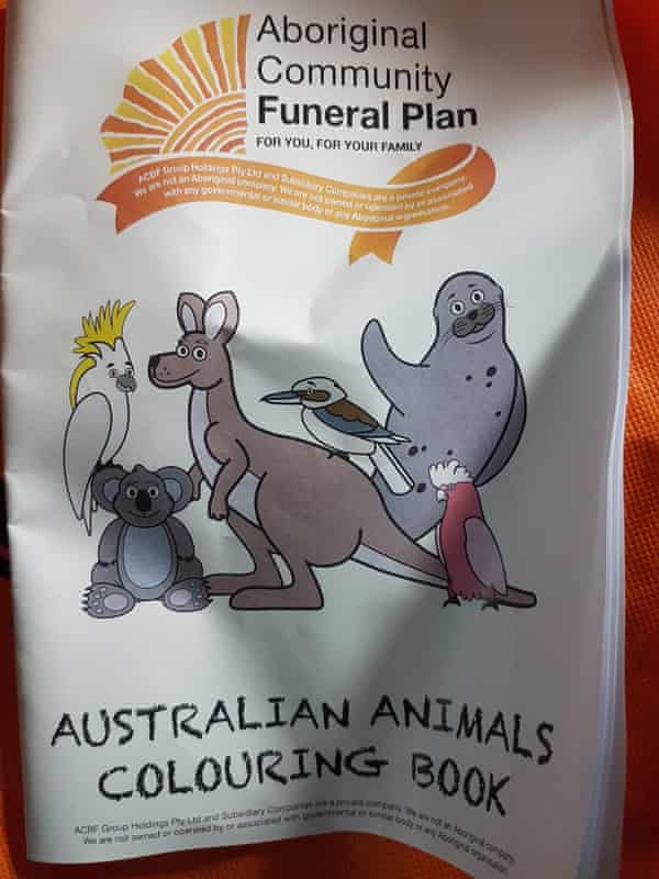 A colouring book with the company’s logo includes the disclaimer that ACBF is “not an Aboriginal company” and is not associated with “any Aboriginal association”.