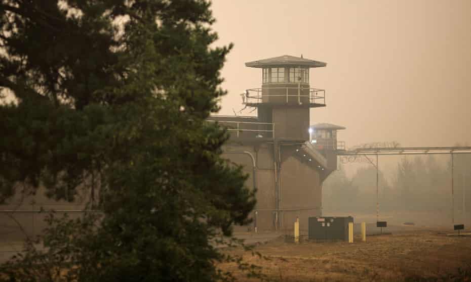 Oregon state penitentiary is seen as smoke from wildfires covers an area near Salem, Oregon.