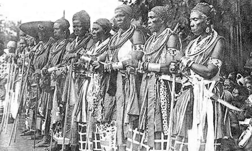 Group of retired Dahomey Amazons in 1908