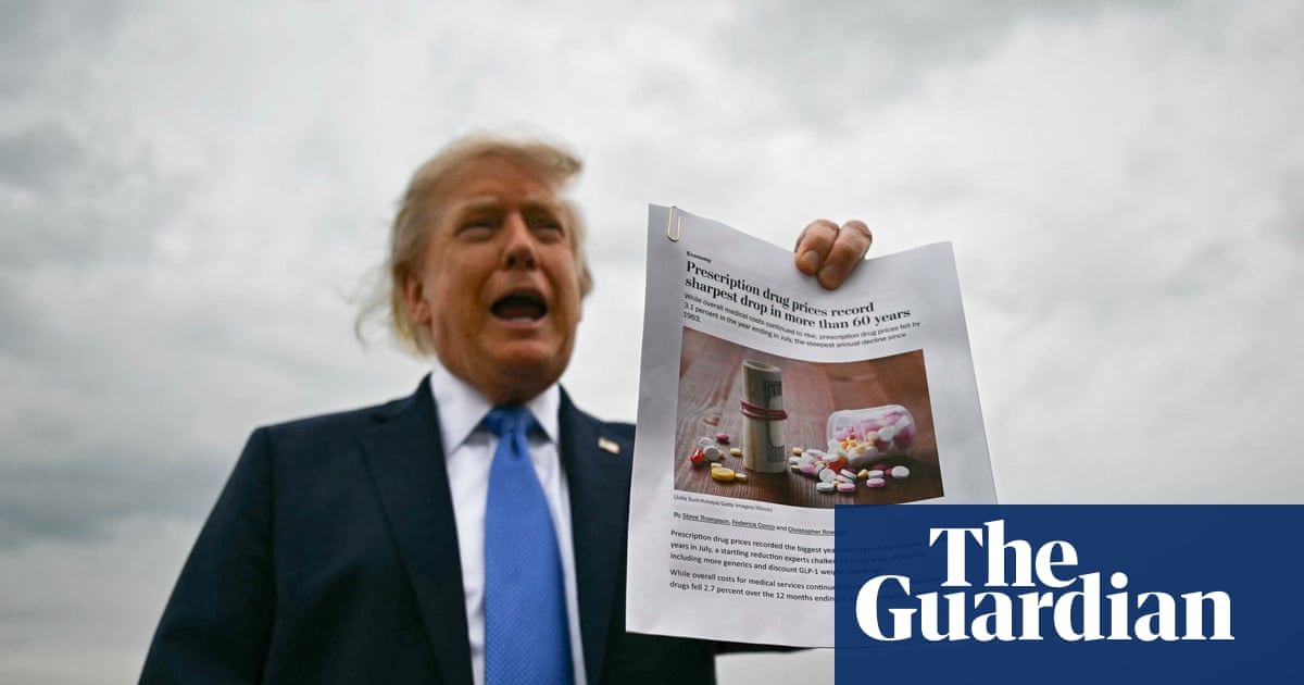 Trump shows off article on lower drug prices that says Biden deserves credit, not him