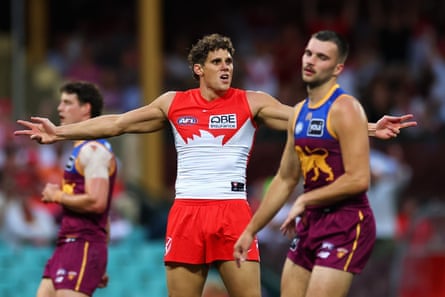 Sydney key forward Charlie Curnow booted five goals against Brisbane Lions in an AFL qualifying final