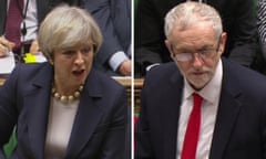 Theresa May and Jeremy Corbyn in the House of Commons