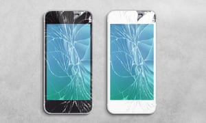 Broken mobile phone screen