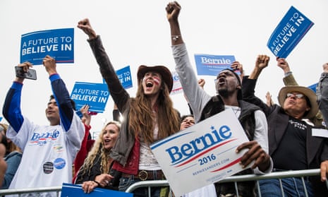 Bernie Sanders supporters at a campaign rally in San Francisco in June 2016.