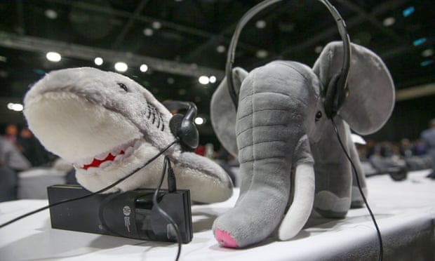Mascots at the Cites summit in Johannesburg, which saw victories for pangolins, grey parrots and sharks.