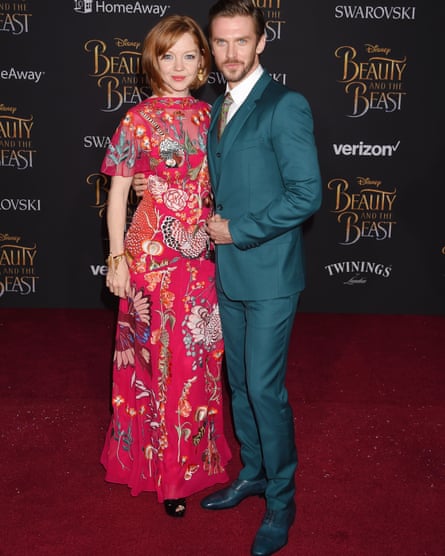 At home in Hollywood: Dan Stevens with his wife, Susie Stevens.