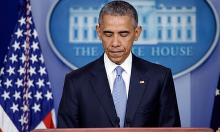 Barack Obama makes a statement about the death of the two hostages at the White House in April 2015.