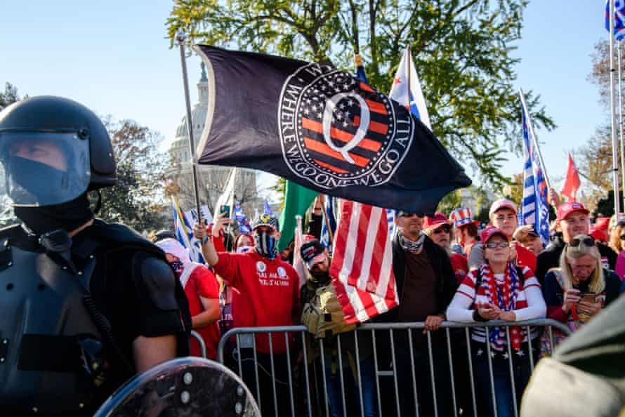 Trump supporters gather in Washington DC for the ‘million Maga march’ in November 2020