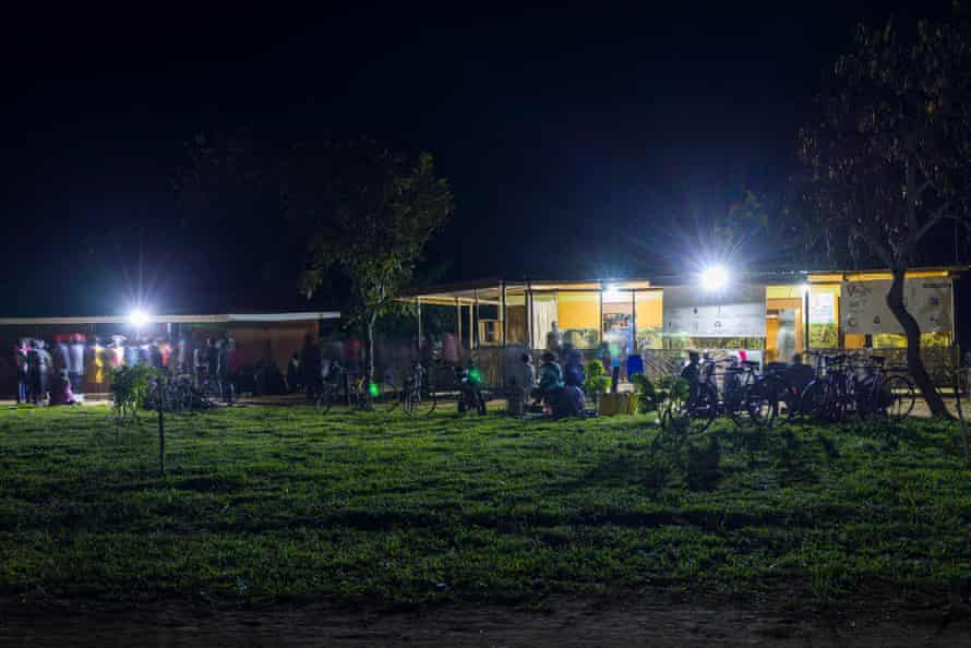 Okere city using solar to light at night . - Okere city, northern Uganda