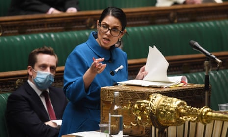 Priti Patel in the House of Commons, London, 25 November 2021.