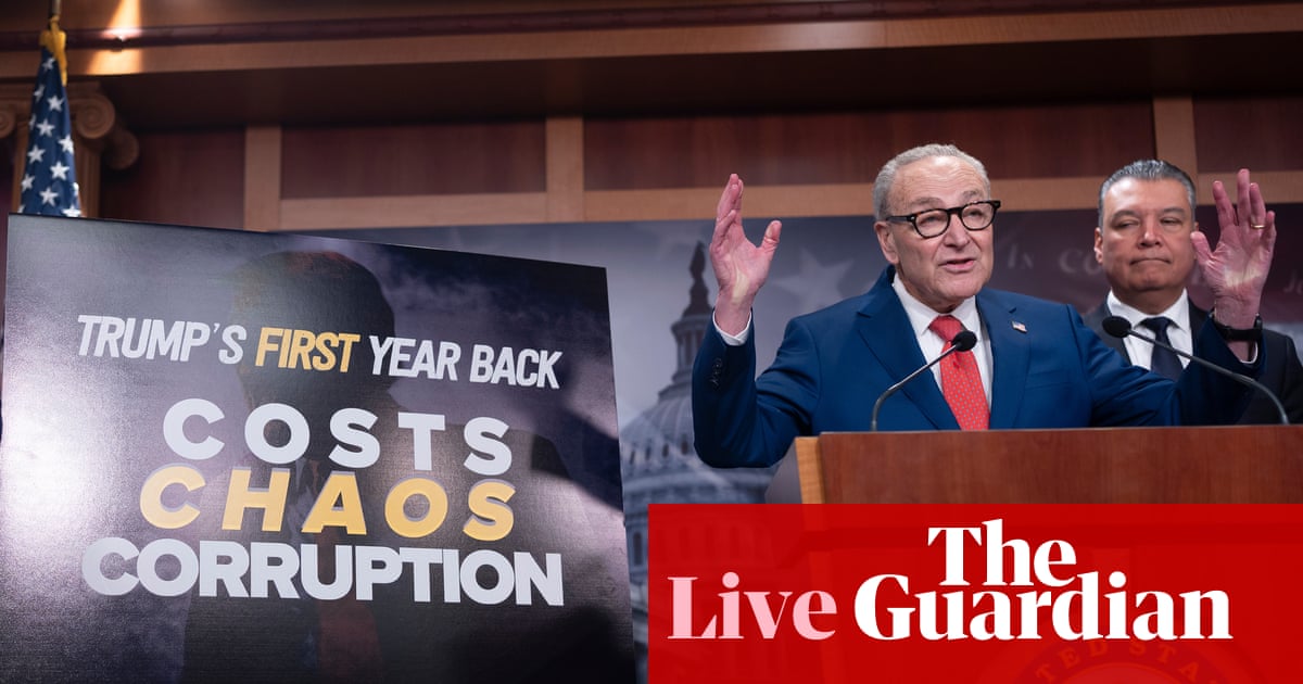 Schumer predicts ‘long, painful and tedious’ Trump speech as dozens of Democrats plan to boycott – live