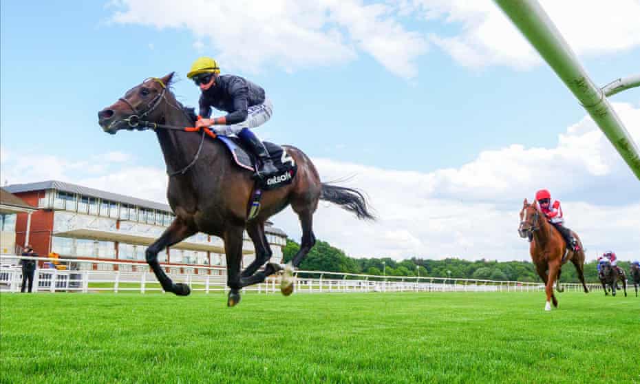 Tom Marquand and English King winning the Derby Trial Stakes at Lingfield earlier in June.