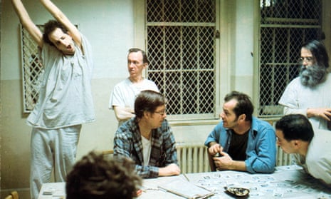 One Flew Over the Cuckoo’s Nest, with Jack Nicholson (third from right), 1975.