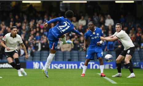 Jorrel Hato lashes in the opener after a poor clearance from the Port Vale goalkeeper.