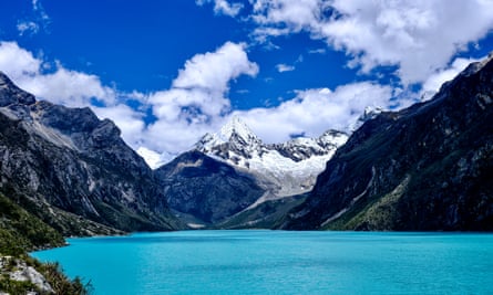 Laguna Paron, one of the most famous glacial lakes in Peru and the largest in Cordillera Blanca.