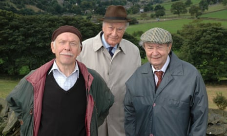 Peter Sallis, right, as Cleggy, with Frank Thornton, centre, as Truly, and Brian Murphy as Alvin, in Last of the Summer Wine.