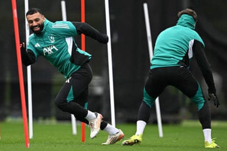 Mohamed Salah in training.