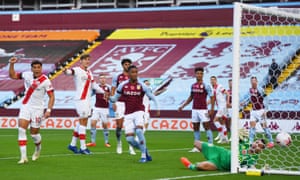 Konsa scores an own goal that is later disallowed after a VAR review.