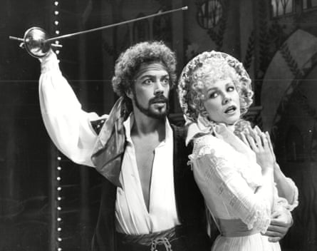 Tim Curry as the Pirate King with Pamela Stephenson as Mabel in The Pirates of Penzance at Drury Lane theatre, London, in 1982.