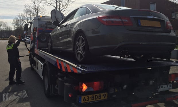 A Mercedes car confiscated in the raid by the FOID.
