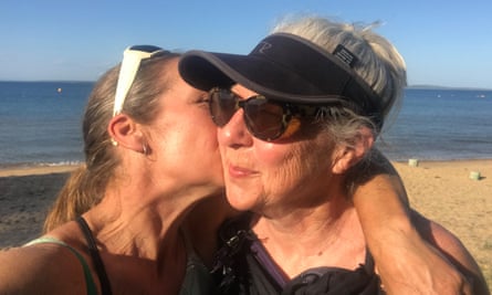 Mel McNamara kisses her mother Julie Eastwood