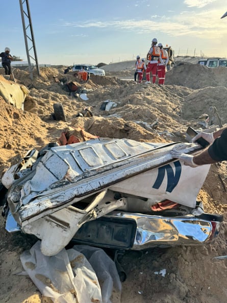 Red Crescent team at the site.