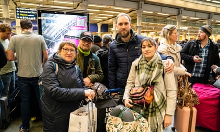 Marie-Paule Vaughan, Bruno Vaughan, Johan Roussel and Pearl Vaughan at St Pancras