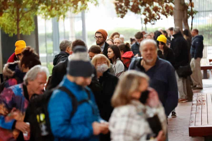 people waiting in line