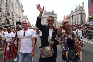 Phillip Schofield, Gok Wan and Dame Kelly Holmes at Piccadilly Circus
