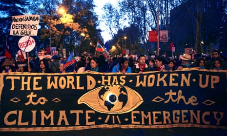 Climate protesters at the Cop25 summit in Madrid