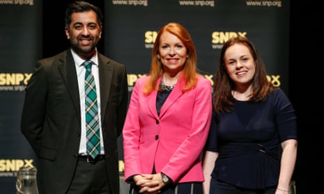 SNP contenders Humza Yousaf, Ash Regan and Kate Forbes at leadership hustings on 12 March 12 in Aberdeen, Scotland. 