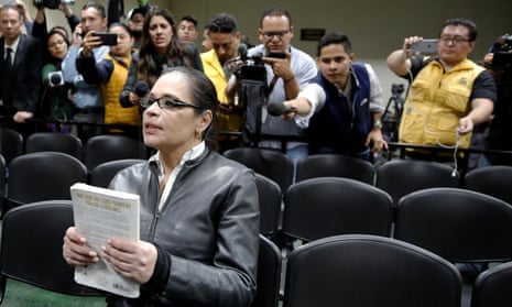 Guatemala’s former vice-president Roxana Baldetti in court after she was found guilty of guilty of fraud, illicit association and peddling influence over a government contract on Tuesday.