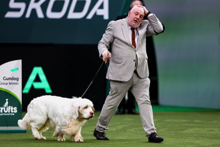 Lee Cox and dog Clumber