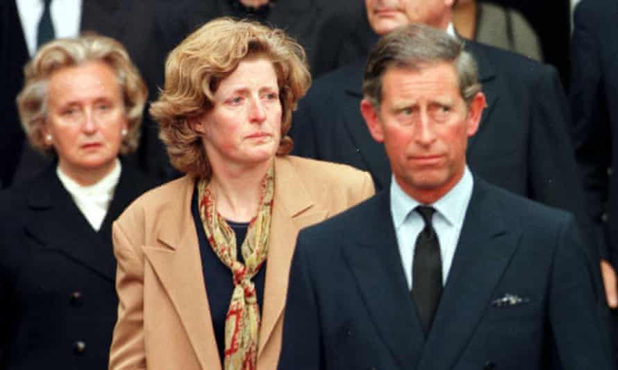 Prince Charles in France with Lady Jane Fellowes to bring home the body of Diana, Princess of Wales.