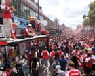 Sixteen people arrested and 75 rescued from height during Arsenal bus parade