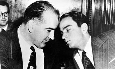 Senator Joseph McCarthy, left, with attorney Roy Cohn, later a mentor to Donald Trump, during congressional hearings in the 1950s.