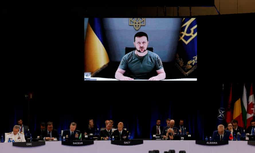 Ukraine’s president Volodymyr Zelenskiy during a Nato summit in Madrid.