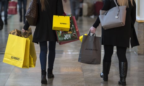Shoppers at the Trafford Centre in Manchester on Black Friday. UK retail sales figures for December will show whether cash-strapped consumers were willing to spend over Christmas