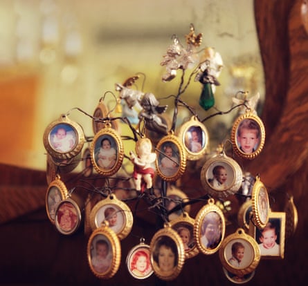 Donna Rosser’s picture of her mother-in-law Irene’s most prized possession, her family in a collection of miniature portraits hung on a wire tree.