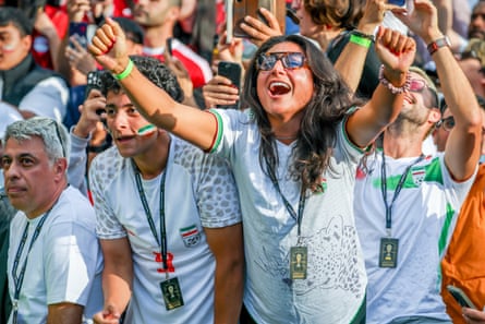 Iran fans during the match between Egypt and Iran at Seattle Stadium.
